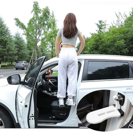 Verrou pliant de porte de voiture Jeep blanc, marchepied à crochet, pédale escabeau (1/5)