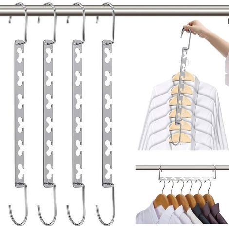 Lot de 8 Cintre Gain de Place, Cintre Magique Organisateur de Cintre Rangement et Organisation pour Vêtements Gain de Place (1/4)