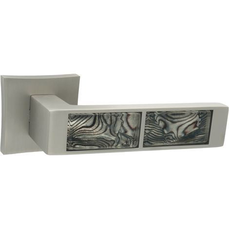 DOMINO Poignée de porte TIGER QR M91 Noir Poignée Sans rosace Nickel satiné (1/5)