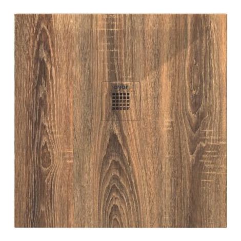 ONDEE - Plato de ducha NOLA 3 - Puede cortarse - 90x90x3cm - Resina - Nogal