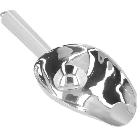 Pelle à glace en acier inoxydable en forme de U, robuste et de qualité alimentaire, pour seau à glace, idéale pour la maison, l'hôtel et le restaurant. Couleur inox. (1/5)