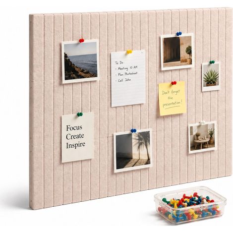 Self-Adhesive Felt Pinboard, Light Gray, 120x90 cm (1/5)