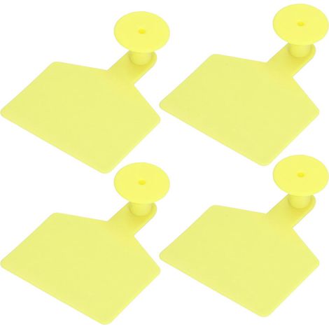 Set mit 100 leeren Ohrmarken für Rinder, groß, gelb, Tierkennzeichnung, Viehzubehör (1/5)