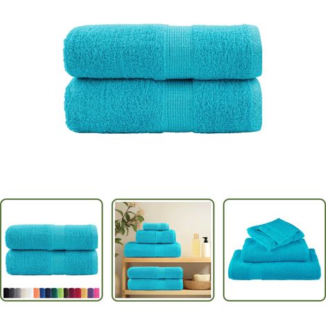 vidaXL Waschhandtuch 30x30 cm - Premium Waschhandtücher SOLUND 2 Stück Türkis 30x30 cm 600 g/m² (1/5)