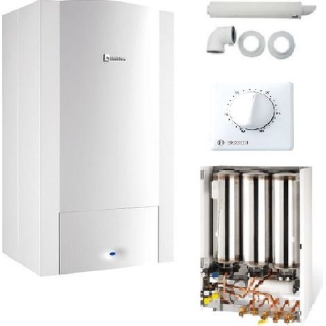 Chaudière murale gaz ODEALIS GVT C 24-2M CONDENS elm leblanc COMPLETE ( dosseret + ventouse + thermostat ELM TRL22 )