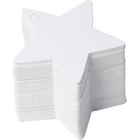 100 sternförmige Aufkleber, leere Kraftpapier-Etiketten für Weihnachten, Hochzeiten, Bastelarbeiten, Papieranhänger.