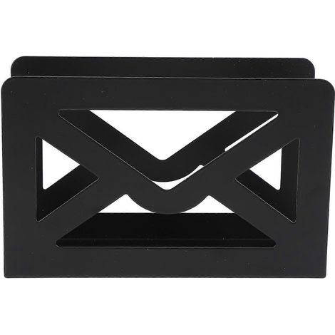 Moderner schwarzer Schreibtisch-Briefhalter aus Metall, multifunktionaler Briefsortierer mit Metallhalterung