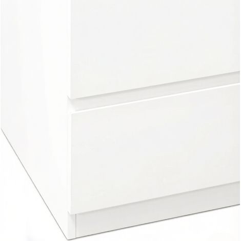 Commode murale blanche à 6 tiroirs en panneaux de particules, design minimaliste (1/5)