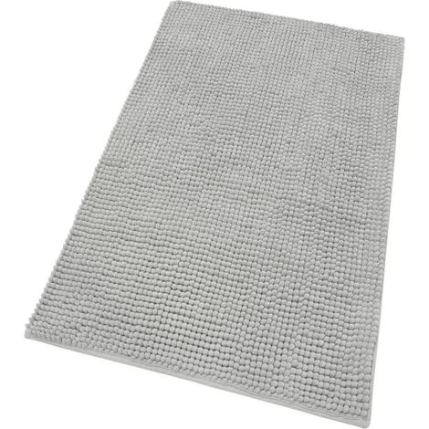 Tappeto Bagno Confortevole Scendiletto Morbido Antiscivolo Camera Letto Pelo Lungo Grigio Chiaro - 50x80 cm