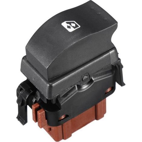 1x Interrupteur de lève-vitre, 6 broches, ABS noir et marron, avant gauche, pour Renault Master (1/4)