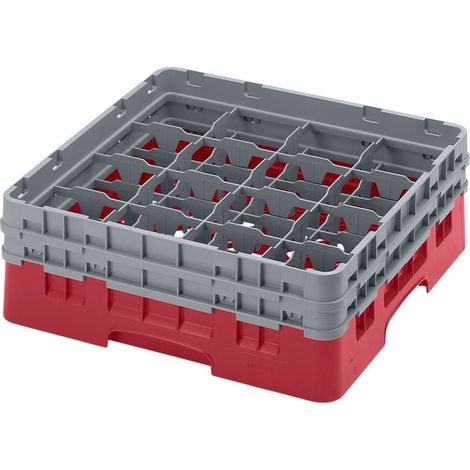 Casier de lavage haut max 13.3 cm - 50 x 50 x 18.4 cm - Groseille - Lot de 4 - Cambro