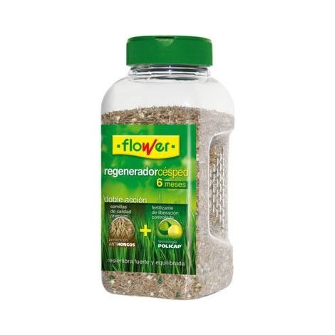 FLOWER Regenerador Césped 6 Meses, Doble Acción, Bote 500 gr (1/3)