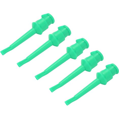 Lot de 10 pinces de test pour multimètre J.30007, crochets de test électroniques à souder pour tests de tension et de circuits (vert). (1/5)