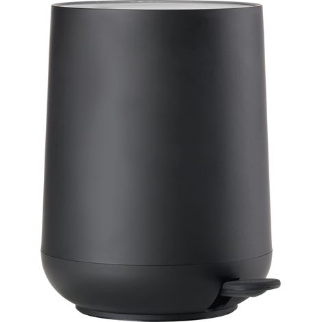 Poubelle Salle de Bain Nova - 5L - Poubelle à pédale - Design Scandinave - Plastique ABS Doux Au Toucher - H29cm D23cm - Noir (1/5)