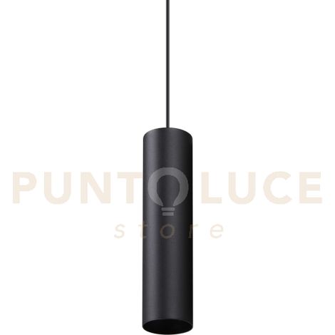 LOOK ROUND SOSPENSIONE 1 LUCE ATTACCO GU10 NERO D.6X25CM