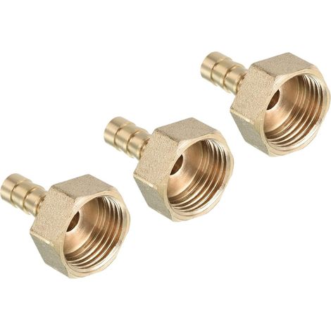Tuyau Cannelé Raccord Droit 8mm Barbelé G1/2 Jaune 3 Lot (1/5)