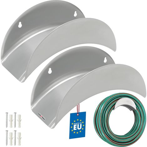 KOTARBAU® 2 x Support Tuyau Arrosage Mural  Suspension Murale en Acier  Enrouleur Mural Tuyau Arrosage  Porte Tuyau Arrosage Mural  Support Mural Tuyau Arrosage  Accroche Tuyau Arrosage