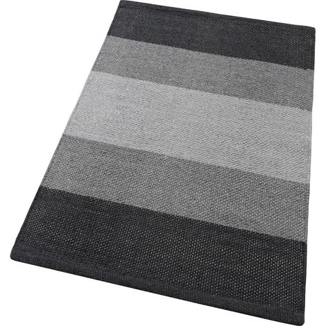 Tappeto Cucina Bagno Puro Cotone Morbido Assorbente Scendiletto Intrecciato a Mano Grigio - 55x180 cm