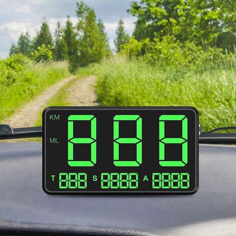 Pantalla frontal HUD general para automóviles, alarma de exceso de velocidad, estadísticas de kilometraje, pantalla frontal (1/5)