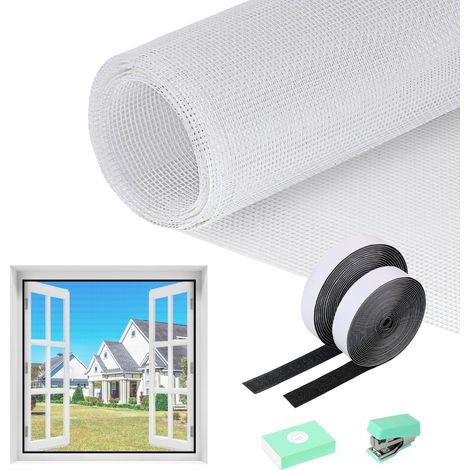 Moustiquaire Rouleau,Découpable Moustiquaire Fibre de Verre,Résistant aux UV Moustiquaire au Metre,Filet Anti Filet Moustiquaire 250 x 120cm DIY Moustiquaire Blanche