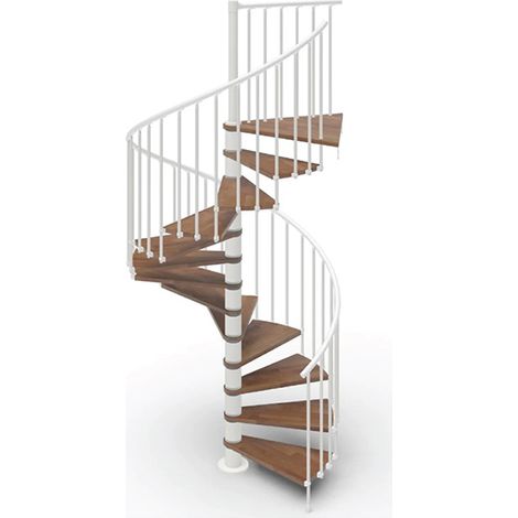 Wendeltreppe aus Buchenholz 11 Stufen - Max. Höhe 2.46 bis 2.88cm Durchmesser 160 cm - Wallnuss und anthrazit - PHOLA160/SBMNOY-12