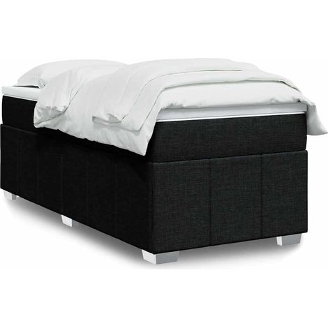 Boxspringbett mit Matratze Schwarz 100x200 cm Stoff