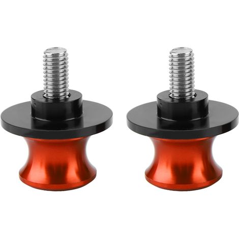 2 pièces 10mm Moto CNC Béquille Arrière Swingarm Bobbins Sliders Support Orange (1/5)