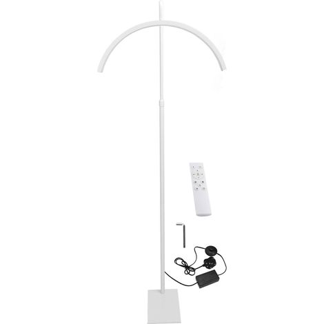 Lampe sur pied LED demi-lune 20 pouces, intensité réglable 3300K‑6500K, lampe de beauté cils avec télécommande, blanc, prise UK 110‑240V (1/5)