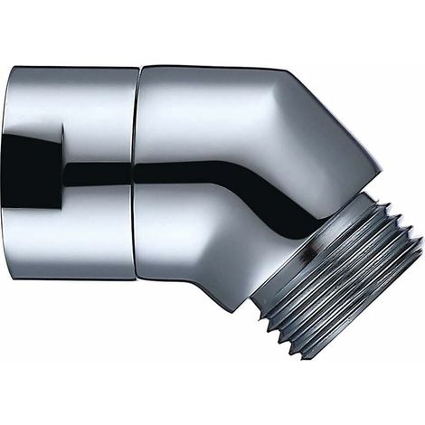 Adaptateur Pour Douche À Main - Raccord Coudé 135° - Cuivre Massif Chromé - Filetage IPS 1/2 Pouces - Pour Tuyau De Douche Et Bras Mural (1/5)