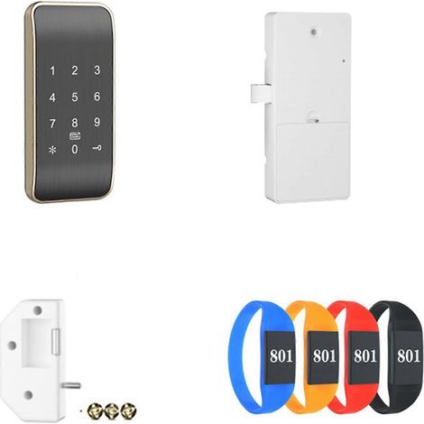 Drahtloses Zutrittskontroll-Tastenfeld, Telefon-/RFID-/Kartencode-Schloss für Schließfach, klassisches Goldmodell (1/5)