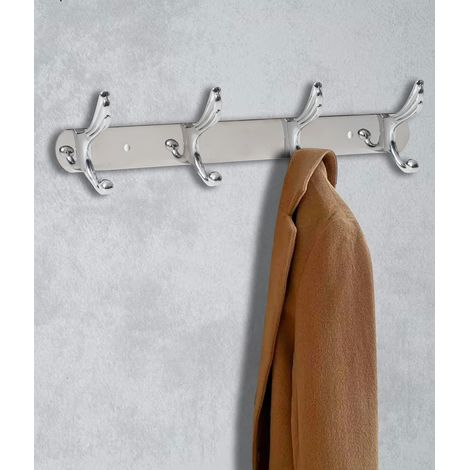 Porte-manteau mural en métal avec 4 crochets - Design élégant - Porte-manteau mural pour maison, chambre, cuisine, salon et magasin - Porte-manteau (1/5)