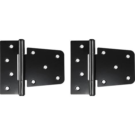 Bisagras para puertas de alta resistencia, bisagras planas para puertas de armarios, de acero al carbono negro (4 piezas), 13,3 x 11,1 x 1,4 cm (1/5)