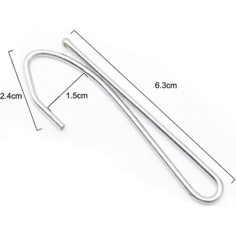 Lot de 100 crochets métalliques pour rideaux à plis pincés, rideaux de porte, rideaux de fenêtre et rideaux de douche. (1/3)