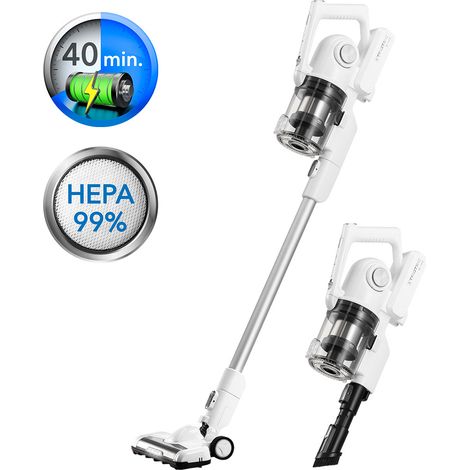 Trotec – Aspirateur-balai sans fil 25,2V – Autonomie 40 min – Capacité 650 ml – Filtre HEPA – Éclairage LED – Technologie cyclonique - VC 150 E (1/5)