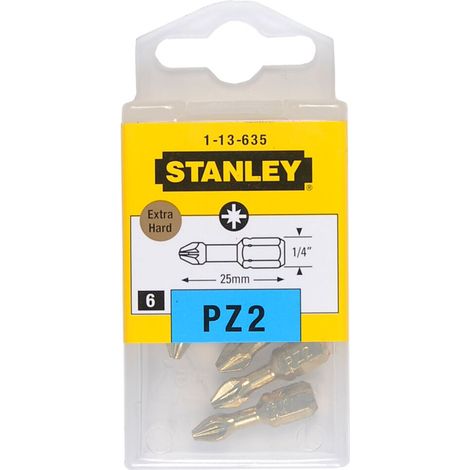 Stanley końcówka śrubokrętowa / bit pz 2 extra hard /6szt.