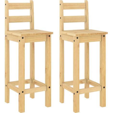 Lot de 2 Tabourets de bar,Chaise de bar bois de pin solide CFW328418 (1/5)