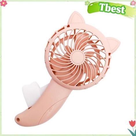Tbest Ventilateur à presse manuelle Ventilateur de presse à main ventilateur de poche d'oreille de electromenager ventilateur Rose (1/5)
