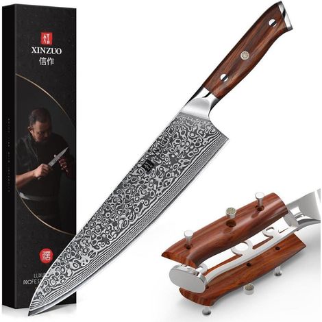 XINZUO Damaststahl Kochmesser 25.5cm Profi Chefmesser ergonomisch Rose (1/5)