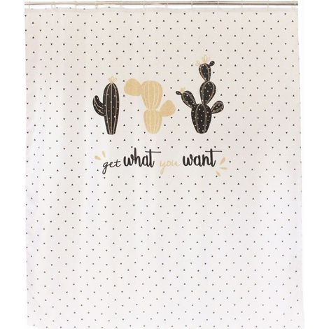 Rideau de douche à motifs cactus CACTUSA (1/2)