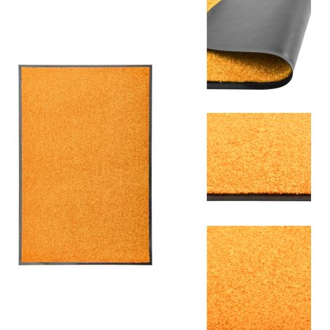 Fußmatte Waschbar Orange 60x90 cm - Innenfußmatte - Außenfußmatte - Türmatte - Waschebene - Orange Fußmatte (1/5)