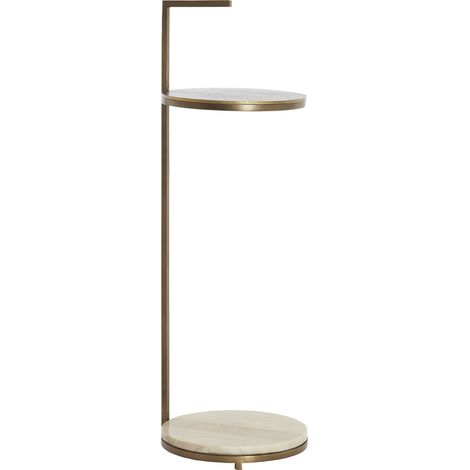 Tavolino Light & Living LEDA in pietra marmo sabbia grigia bronzo (1/3)