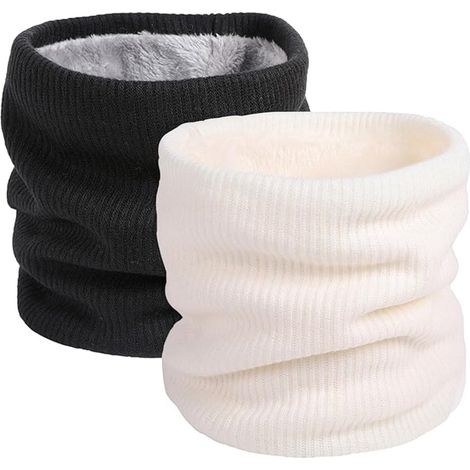 Ensemble de deux cache-cou et masques faciaux multifonctionnels et chauds, en polaire pour une protection contre le vent hivernal, adaptés à des activités telles que la moto, la course à pied et le sk (1/5)