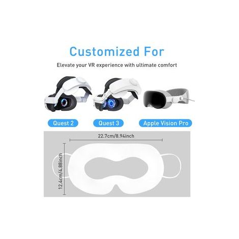 2 lots de 100 masques jetables pour Apple Vision Pro – Anti‑transpiration et respirants – Accessoire d’hygiène pour casque VR (1/5)