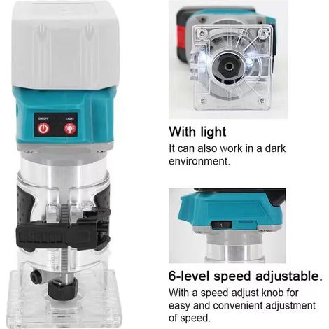 FLITI 18V Cordless Edge Router with High-Precision Brushless Motor and Transparent Cover for Woodworking and Laminate (1/5)