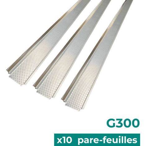 Lot de 10 pare-feuilles ALUHOME pour gouttière G300 (1/3)