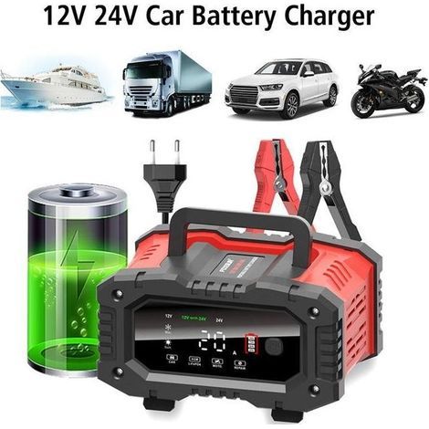 Chargeur de batterie de voiture - Automatique Intelligent - 7 Étapes - Protection Surcharge - Universel (1/5)
