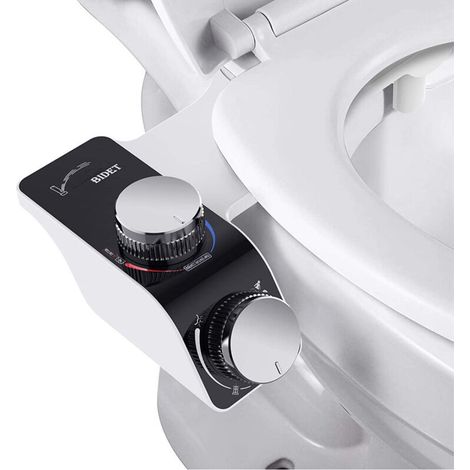 Nettoyeur de bidet électrique chasse d'eau de couvercle de toilette intelligente double buse avec buse autonettoyante pour bidet d'eau pour fixation (1/4)