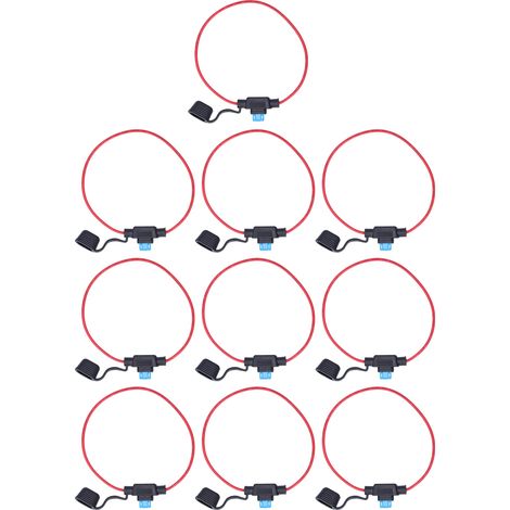 Jeu de porte-fusibles étanches - 20 pièces, 18AWG, avec fusibles à lames 15A (1/4)