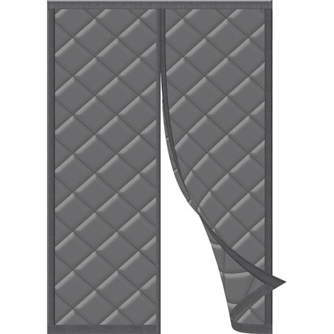 Thermique Porte Isolant Froid Magnetique 90 x 210cm, Isolation Rideau de Porte D'ntrée Sans Perçage, Convient pour l'été et l'hiver Gris