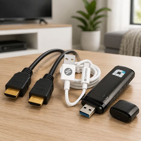 Juego de accesorios de conectividad 8K (3 piezas): cable HDMI 8K de 2 m, adaptador Wi-Fi AC1300 y cable USB-C de 3 m (1/5)